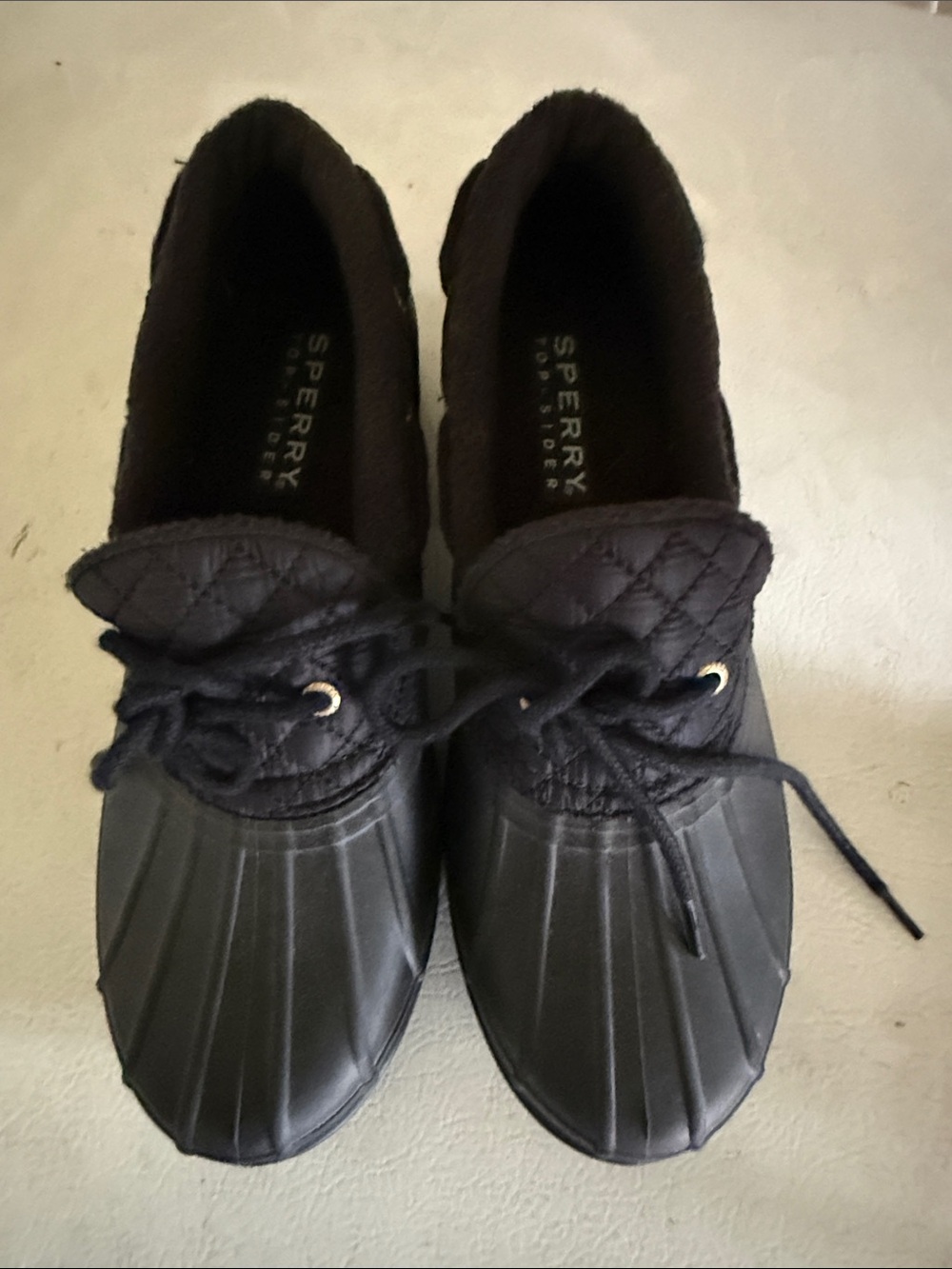 Sperry Black Quilted Duck Sneakers for Women